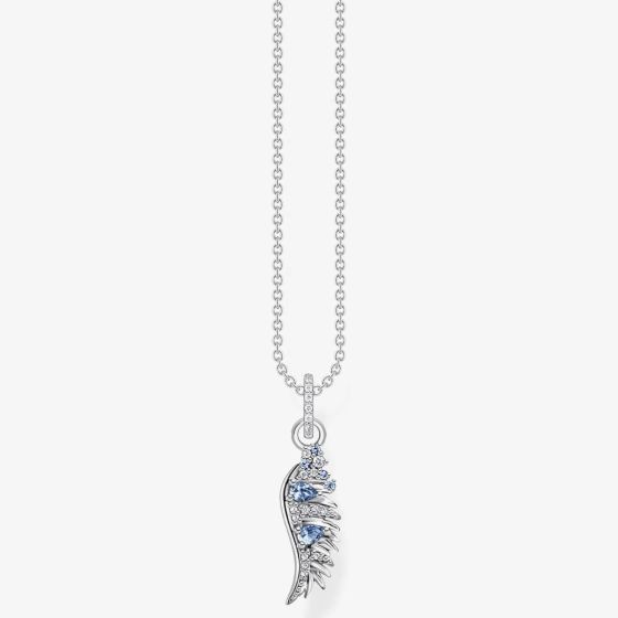 THOMAS SABO Silver & Blue Feather Pendant KE2168-644-1-L45V