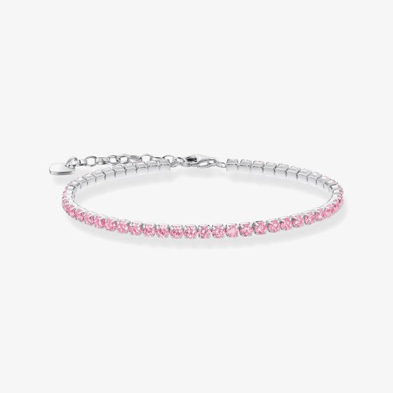 THOMAS SABO Sterling Silver Pink Zirconia Tennis Bracelet A2167-051-9-L19V
