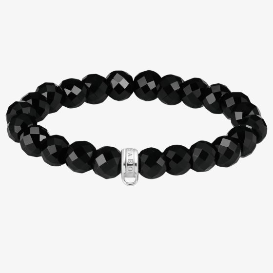THOMAS SABO As We Love 17cm Black Oval Obsidian Bead Bracelet X0292-023-11-L17