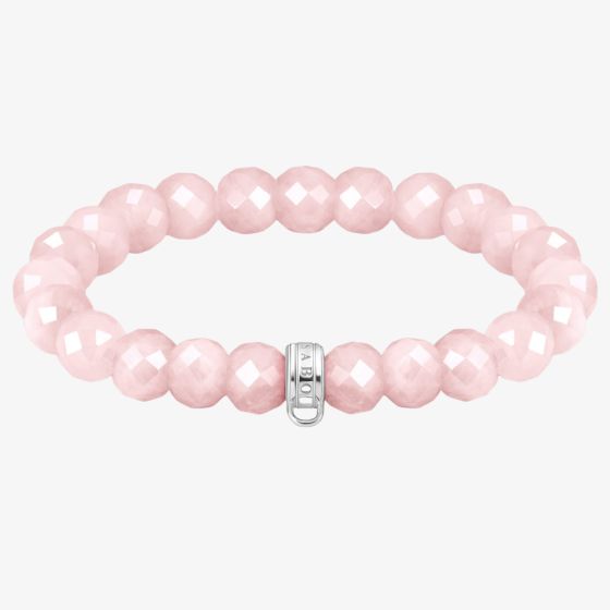 THOMAS SABO As We Love 19cm Rose Quartz Oval Bead Bracelet X0292-034-9-L19