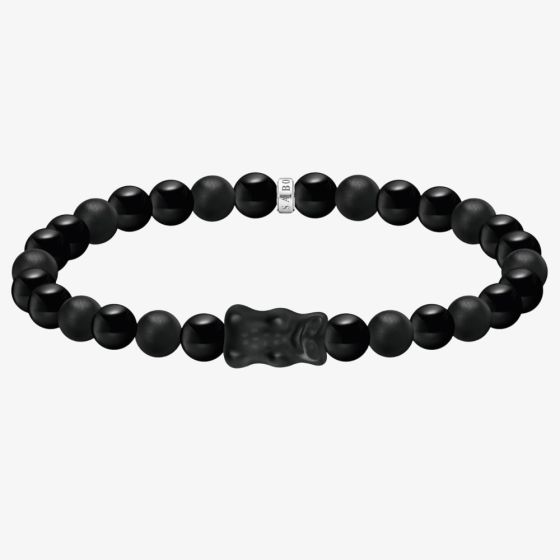 THOMAS SABO Ladies Black Obsidian Haribo Bear Bead Bracelet A2204-017-11