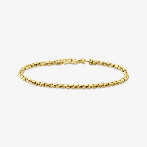 THOMAS SABO Venezia 3mm Gold Plated Chain Bracelet A2086-413-39