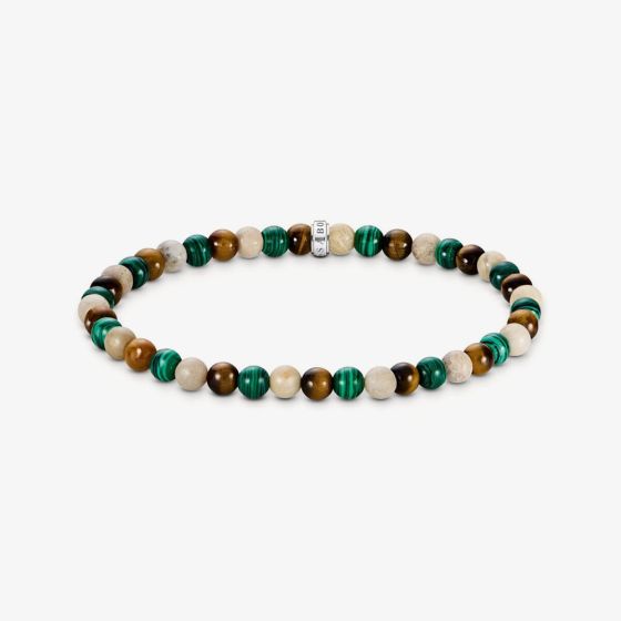THOMAS SABO Green & Brown Multi Beaded Bracelet A2183-468-7