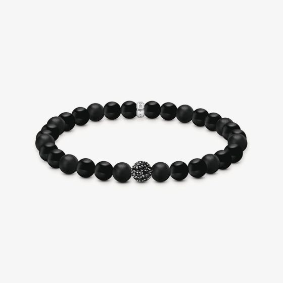 THOMAS SABO Black Obsidian Bead Bracelet A2194-705-11