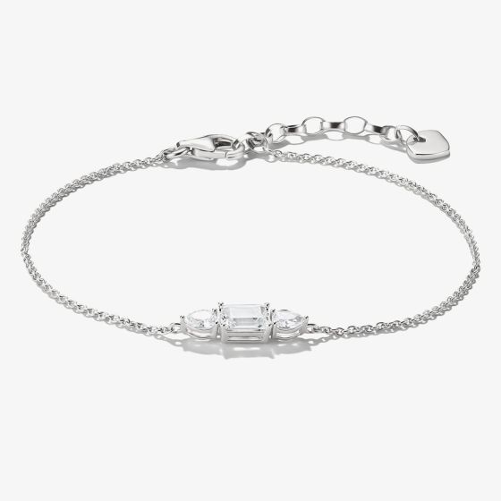 THOMAS SABO Bold Elegance Silver Three Stone Cubic Zirconia Bracelet A2221-051-14-L19V