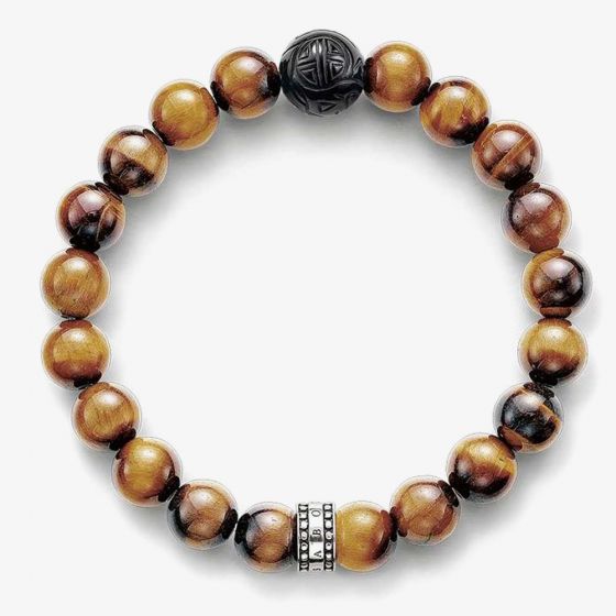 THOMAS SABO Mens Rebel At Heart Tigers Eye Bracelet A1408-806-2-L19