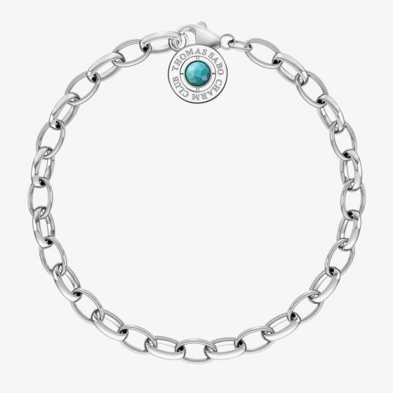 THOMAS SABO Charm Club Simulated Turquoise  Bracelet X0229-404-17