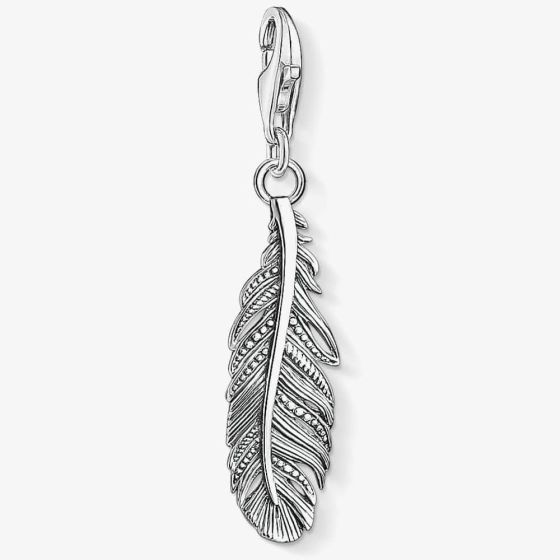 THOMAS SABO Silver Oxidised Feather Charm 1559-637-21