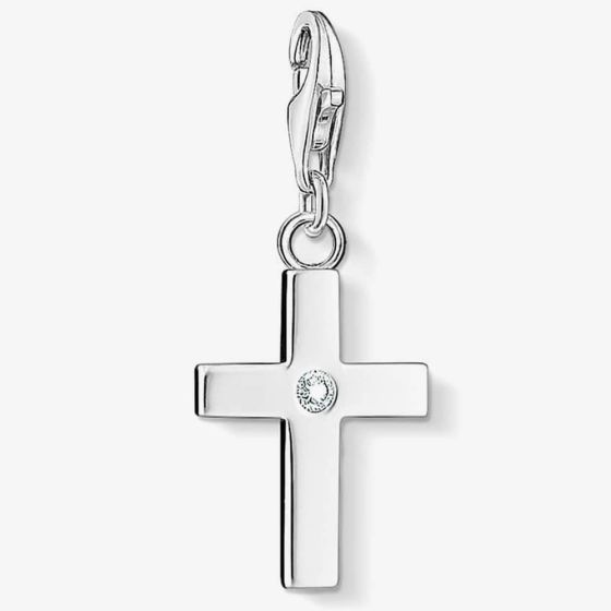THOMAS SABO Silver Cubic Zirconia Set Cross Charm 0366-051-14