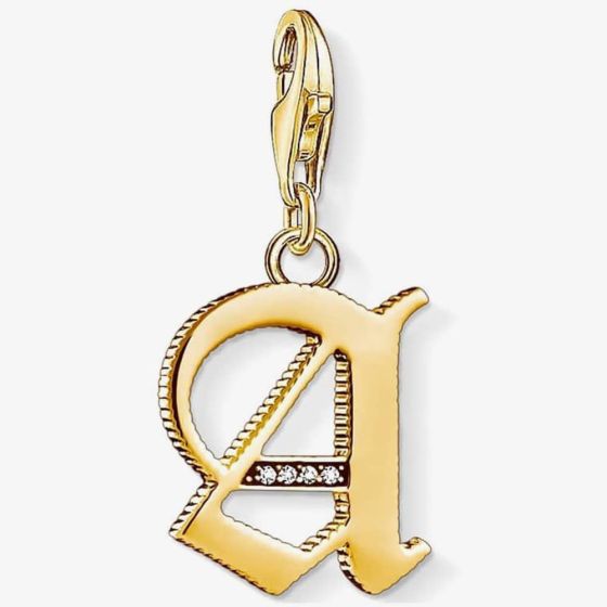 THOMAS SABO Gold Plated Cubic Zirconia A Charm 1607-414-39
