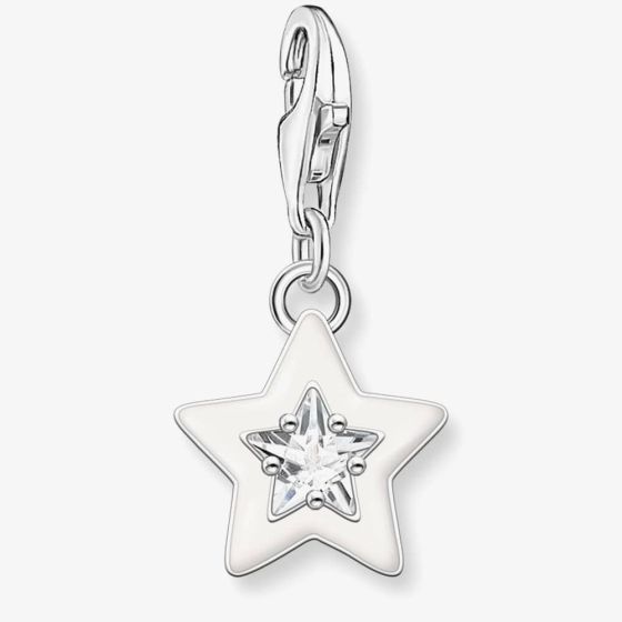 THOMAS SABO White Cubic Zirconia Cold Enamel Star Charm 2044-041-14