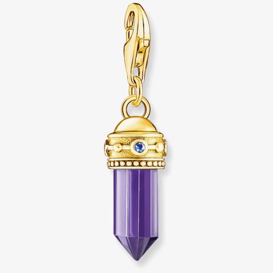 THOMAS SABO Gold Plated Purple Hexagon Amulet Charm 2048-973-13