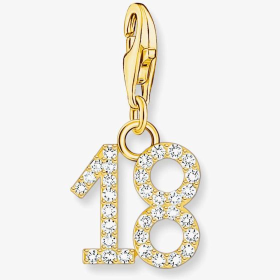 THOMAS SABO Gold Plated 18 Cubic Zirconia Charm 2139-414-39