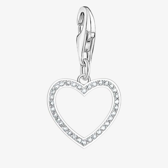 THOMAS SABO As We Love Silver Cubic Zirconia Open Heart Dropper Charm 2203-051-14