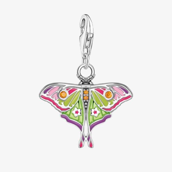 THOMAS SABO Ladies Silver Multicoloured Moth Charm 2209-691-7