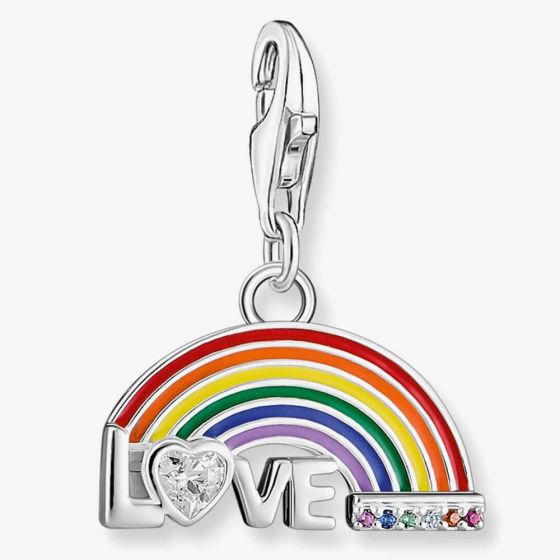 THOMAS SABO Silver & Multi-Stone Rainbow with Love Charm 1925-314-7