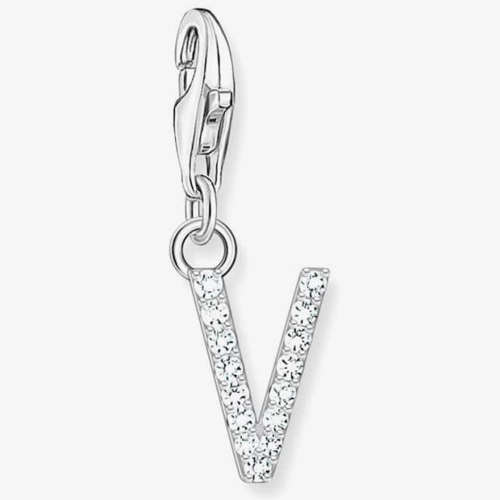 THOMAS SABO Silver Cubic Zirconia Letter V Charm 1959-051-14