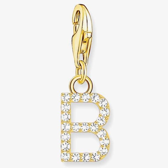 THOMAS SABO Gold Plated Cubic Zirconia Letter B Charm 1965-414-14