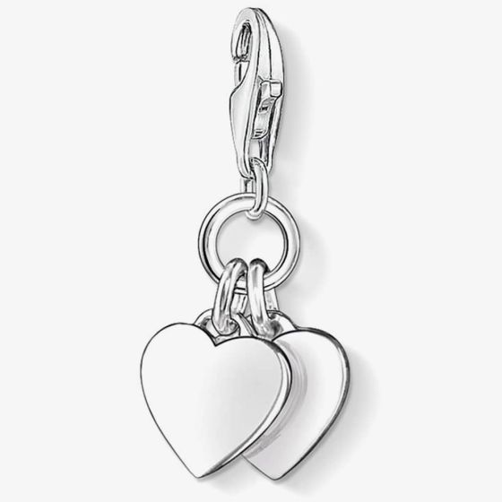 THOMAS SABO Silver 2x Plain Heart Charm 0836-001-12