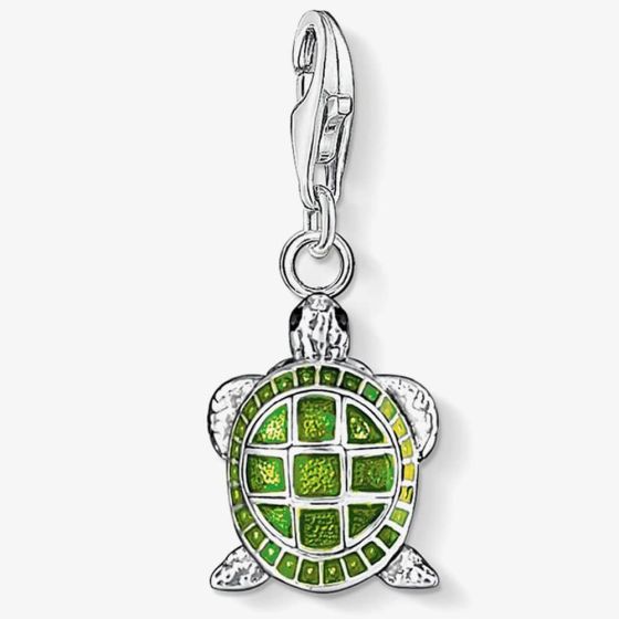 THOMAS SABO Silver & Green Enamel Tortoise Charm 0837-007-6