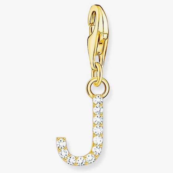 THOMAS SABO Gold Plated Cubic Zirconia Letter J Charm 1973-414-14