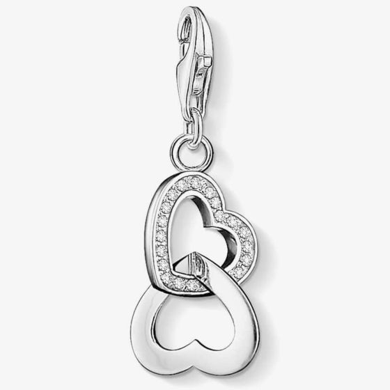 THOMAS SABO Silver Cubic Zirconia Double Heart Charm 0863-051-14