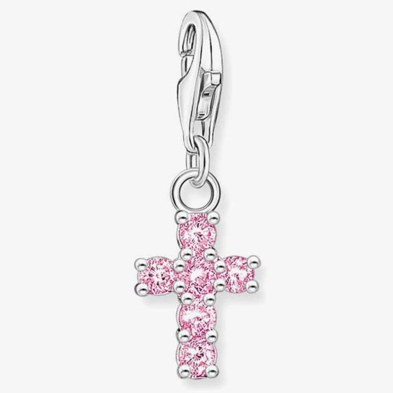 THOMAS SABO Silver Pink Cubic Zirconia Cross Charm 2032-051-9