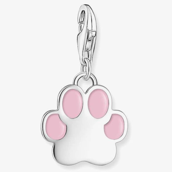 THOMAS SABO Silver Pink Cold Enamel Paw Print Charm 2015-007-9