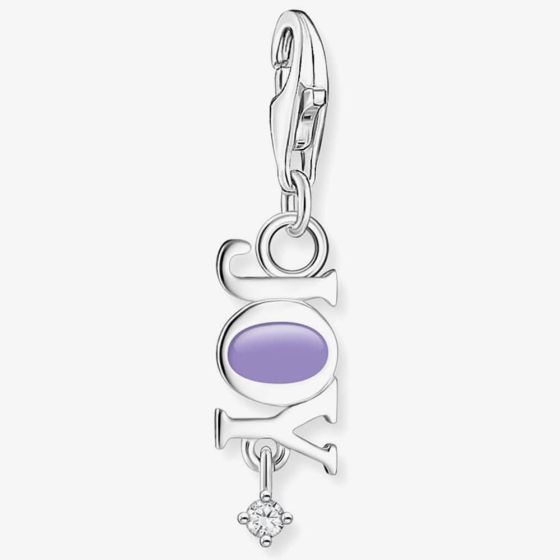 THOMAS SABO Silver Purple Cold Enamel JOY Charm 2008-041-13