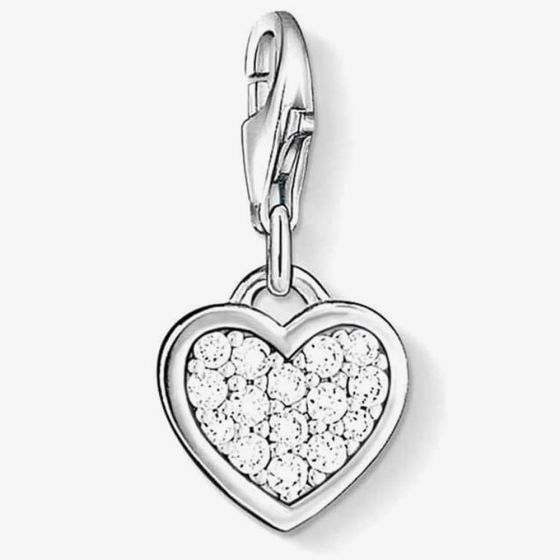 THOMAS SABO Silver Clear Cubic Zirconia Pavé Heart Charm 0967-051-14