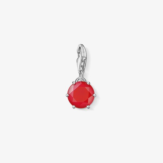 THOMAS SABO Silver July Red Synthetic Coral Charm 1260-590-10