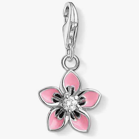 THOMAS SABO Silver Pink Flower Charm 1354-041-9