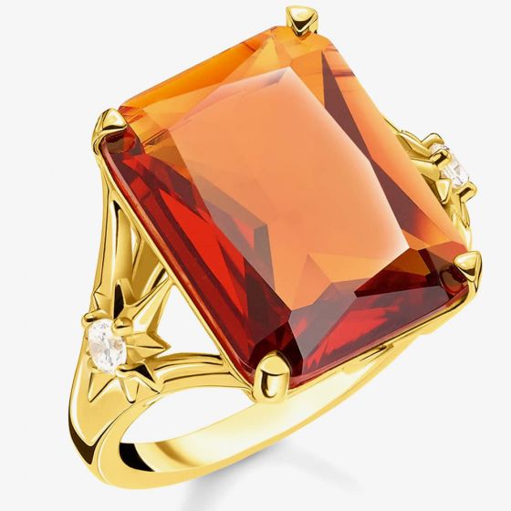THOMAS SABO Gold Plated Magic Stones Orange Star Cocktail Ring TR2261-971-8