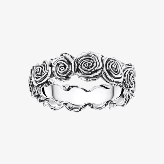 THOMAS SABO Midnight Rose Silver Roses Ring TR2488-637-21