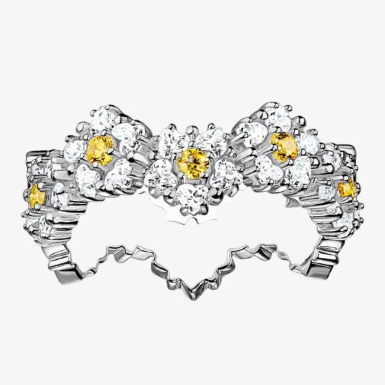 THOMAS SABO Ladies Silver Cubic Zirconia Multi Daisy Ring TR2337-051-4