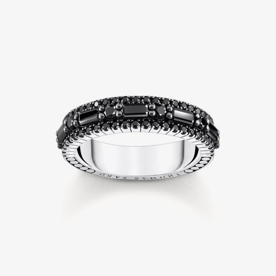 THOMAS SABO Sterling Silver Black Cubic Zirconia Ring TR2466-643-11