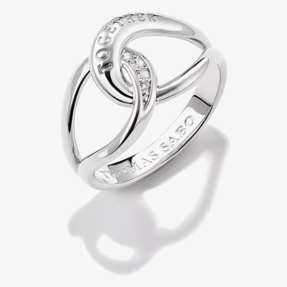 THOMAS SABO Together Sterling Silver Cubic Zirconia Intertwined Ring TR2547-051-14