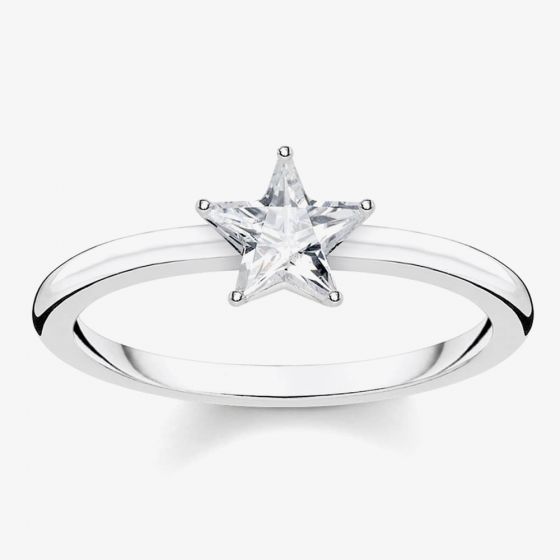 THOMAS SABO Sterling Silver Magic Stars Cubic Zirconia Sparkling Star Ring TR2270-051-14