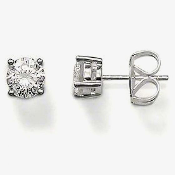 THOMAS SABO Silver Small Round White Cubic Zirconia Studs H1739 051 14