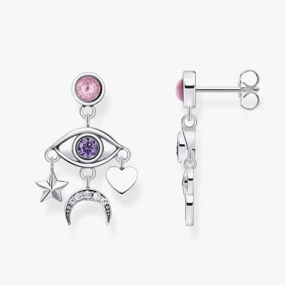THOMAS SABO Silver Stylised Eye Dropper Earrings H2272-643-7