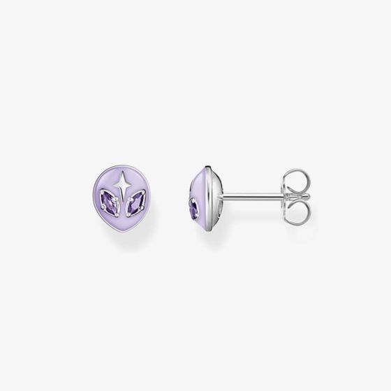THOMAS SABO Purple Cold Enamel Alien Stud Earrings H2274-041-13