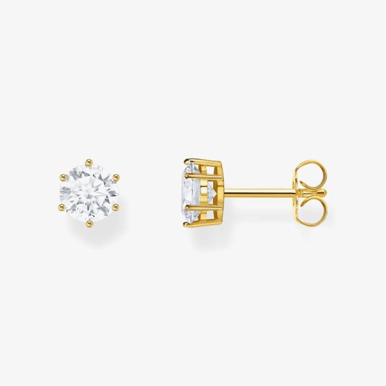 THOMAS SABO Gold Plated Zirconia Stud Earrings H2301-414-14