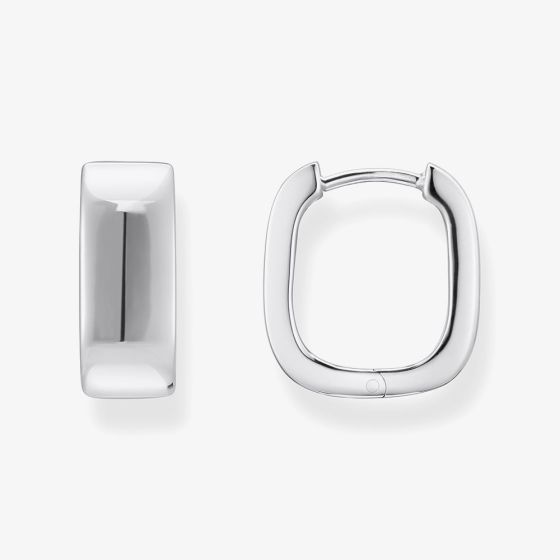 THOMAS SABO Sterling Silver 16.5mm Angular Hoop Earrings CR744-001-21