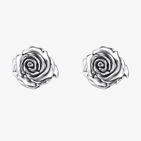 THOMAS SABO Midnight Rose Silver Rose Stud Earrings H2323-637-21