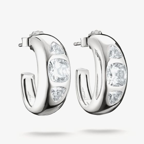 THOMAS SABO Bold Elegance Silver Cubic Zirconia Hoop Earrings CR759-051-14