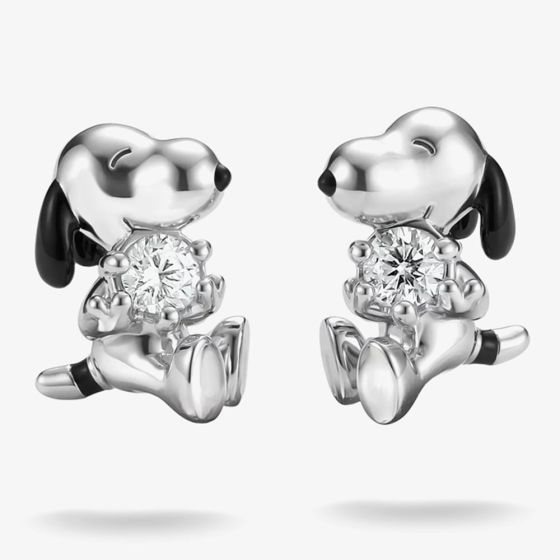 THOMAS SABO Silver & Cubic Zirconia Peanuts Snoopy Stud Earrings H2348-691-14