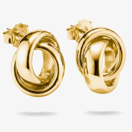 THOMAS SABO Classics 18ct Yellow Gold Plated Double Interlinked Circle Earrings H2358-M01-39