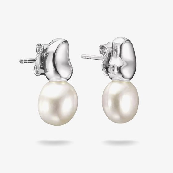 THOMAS SABO Bold Elegance Sterling Silver Freshwater Pearl Stud Earrings H2320-082-14