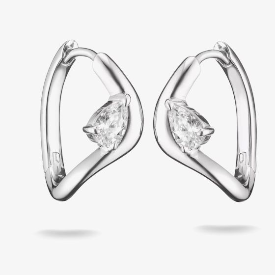 THOMAS SABO Fluid Elegance Sterling Silver Cubic Zirconia Wave Hoop Earrings CR763-051-14