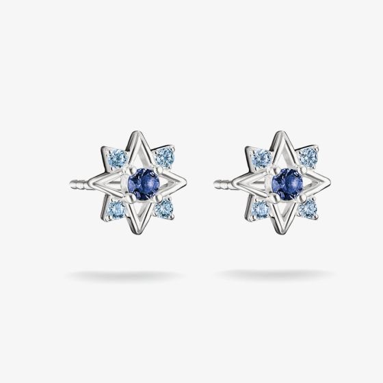 THOMAS SABO Sterling Silver & Blue Crystal Star Stud Earrings H2380-166-1